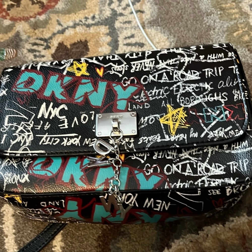 DKNY Black and Multicolor Crossbody Bag